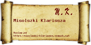 Misolszki Klarissza névjegykártya